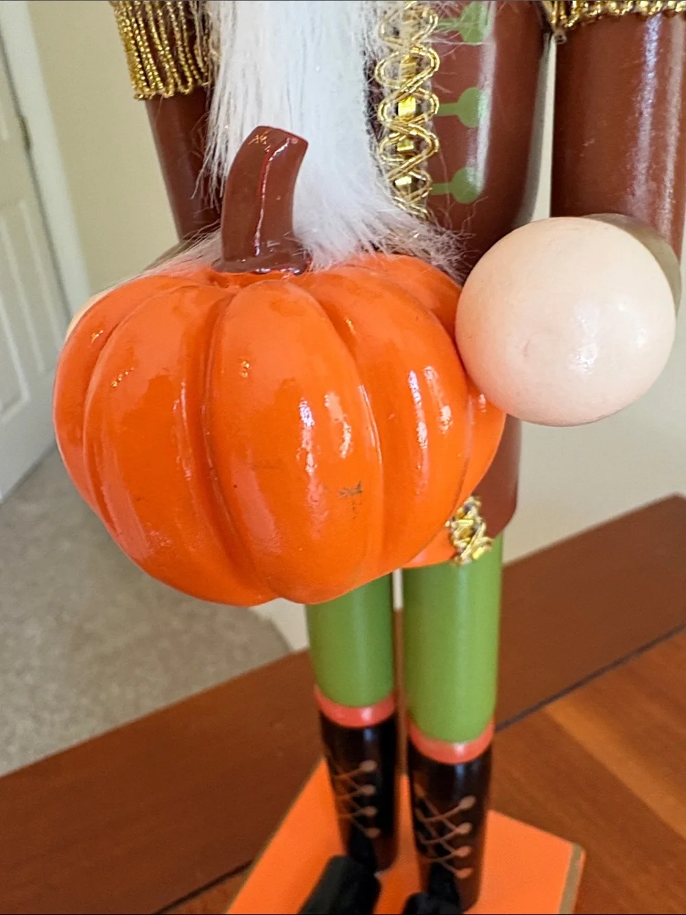 3 Wooden Fall Pumpkin Thanksgiving Turkey Pilgrim Wood Nutcrackers Farmhouse